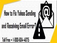 How to Fix Yahoo Sending and Receiving Email Error? 18006044875