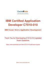 [2017] C7010-010 Exam Material - IBM C7010-010 Dumps