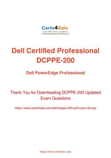 [2017] DCPPE-200 Exam Material - Dell DCPPE-200 Dumps