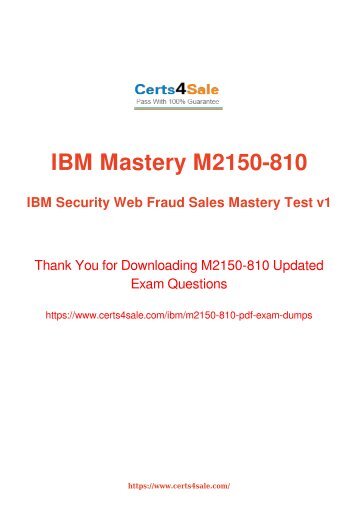 [2017] M2150-810 Exam Material - IBM M2150-810 Dumps