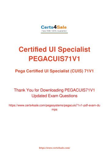 [2017] PEGACUIS71v1 Exam Material - Pegasystems PEGACUIS71v1 Dumps