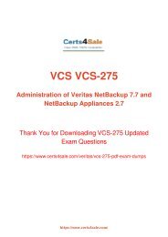 [2017] VCS-275 Exam Material - Veritas VCS-275 Dumps