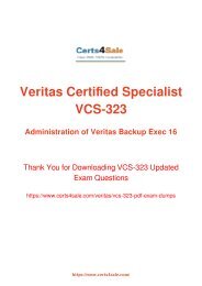 [2017] VCS-323 Exam Material - Veritas VCS-323 Dumps