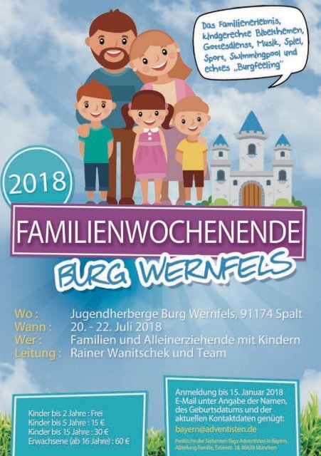 Freizeitkalender 2018 der Adventjugend Bayern