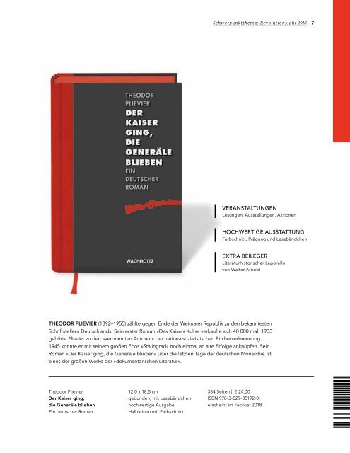 Wachholtz Verlag Verlagsprogramm 1/2018
