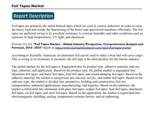 Foil Tapes Market