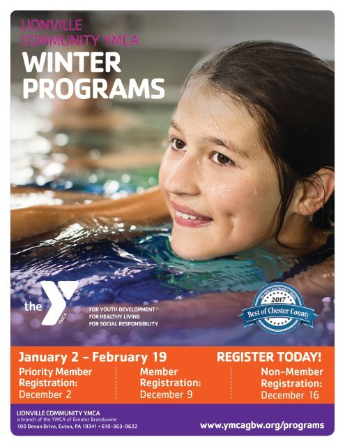 Lionville Community YMCA Winter Program Guide 2018