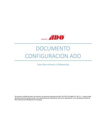 Documento y Manual de configuración Recruiting ADO V6