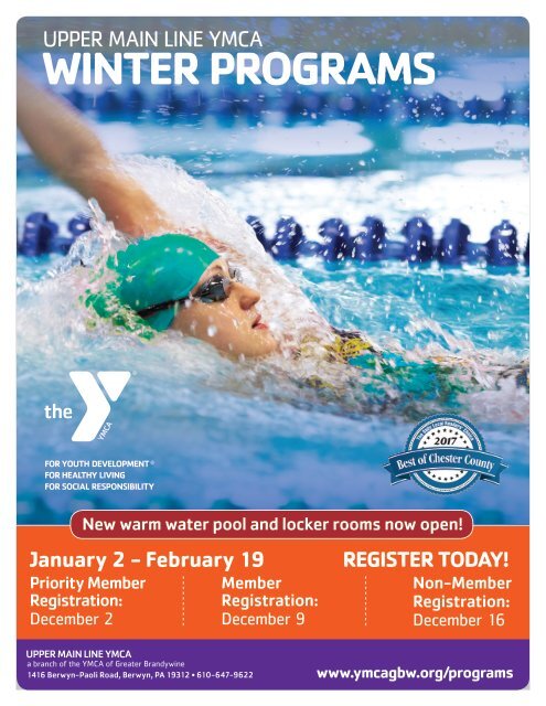 Upper Main Line YMCA Winter Programs 2018