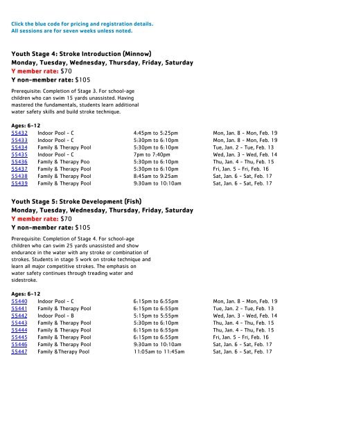 Upper Main Line YMCA Winter Programs 2018