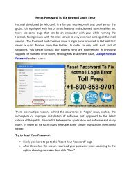 Reset Password To Fix Hotmail Login Error