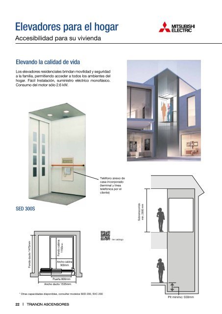 Catalogo Trianon Ascensores - Cuadro de Medidas