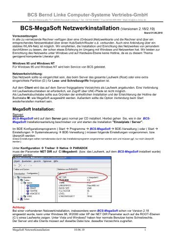 MegaSoft Netzwerksinstallation - BCS-Linke Computer Systeme