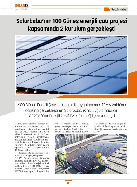 Solarex Magazine Kasım-Aralık 2017 Sayısı 