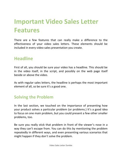 Video Salesletter Guide - How To Make Video Sales Letter