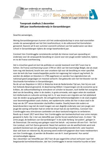 Speech Lucien Van Schoors