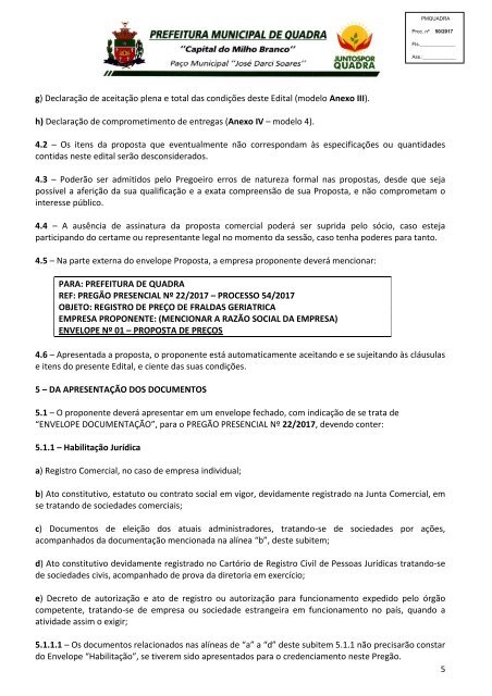 Edital PMQ PP 22_2017_Registro de Preços de fraldas geriatricas_exclusivo MEPs