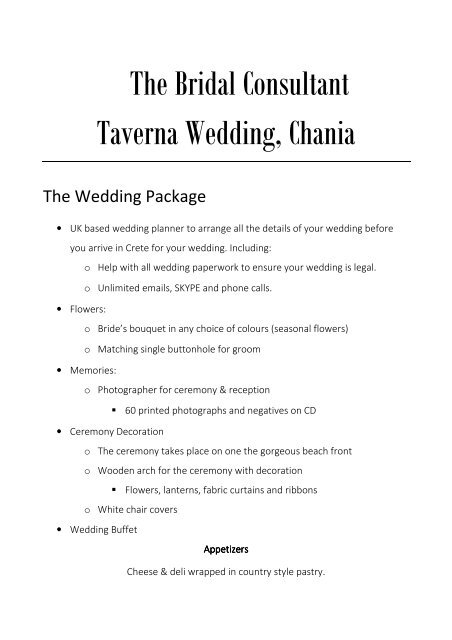 3. Chania Prices - Taverna Wedding