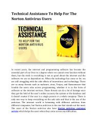 Technical Assistance To Help For The Norton Antivirus Users