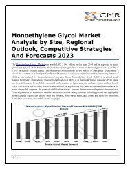 Monoethylene Glycol Market Analysis by Size, Regional Outlook, Competitive Strategies And Forecasts 2023