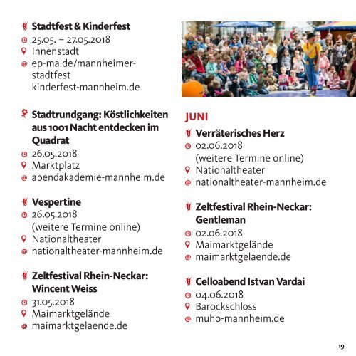 Veranstaltungshighlights 2018, 1. Halbjahr