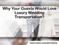 Why Your Guests Would Love Luxury Wedding Transportation?