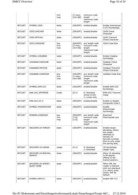 COGNEX DM100_200 ControlCommands - Bci GmbH