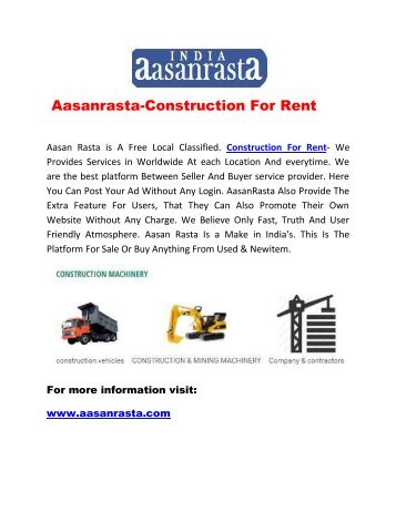 Aasanrasta- Construction For Rent