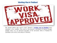 Working Visa in Thailand