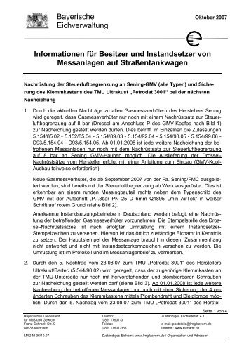 Informationen für Besitzer und Instandsetzer von Messanlagen auf ...