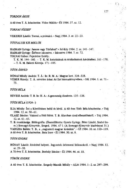 A magyar irodalomtudomÃ¡ny bibliogrÃ¡fiÃ¡ja, 1984 - EPA - OrszÃ¡gos ...