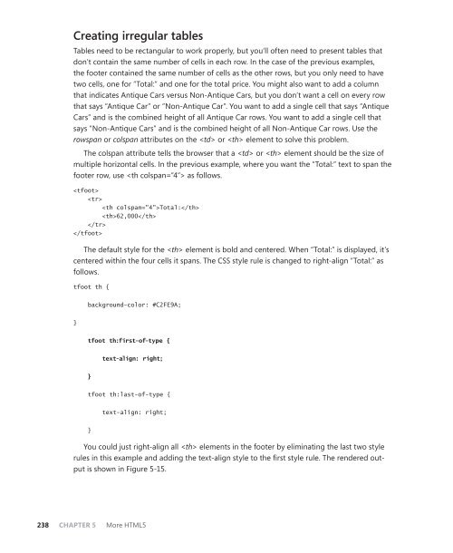 Creating irregular tables