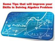 Some Tips that will improve your Skills in Solving Algebra Problem