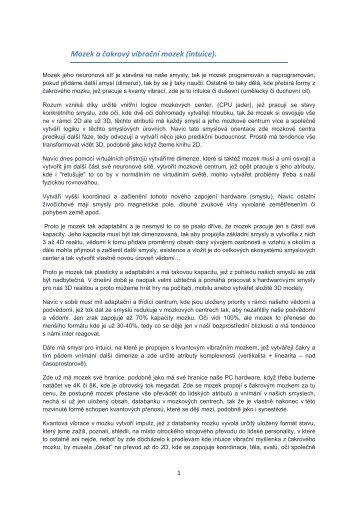 Mozek a čakrový vibrační mozek 10.12.2017