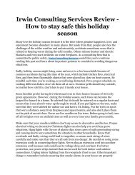 Irwin Consulting Services Review - How to stay safe this holiday season