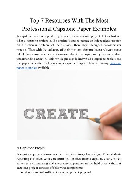 Top 7 Resources With The Most Professional Capstone Paper Examples