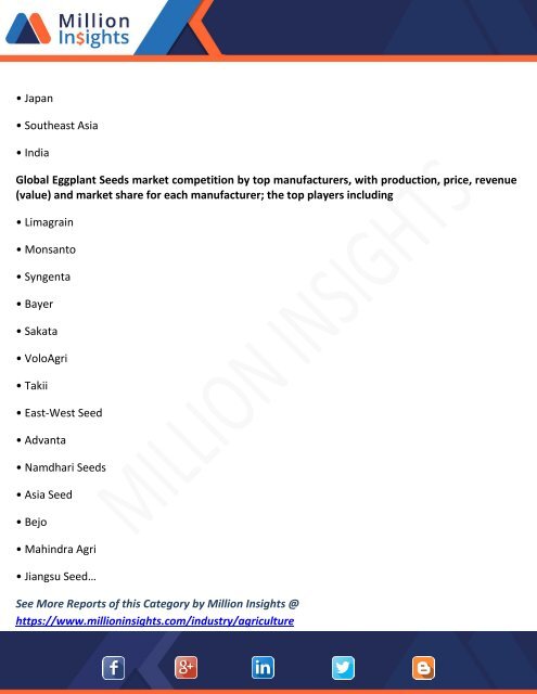 Eggplant Seeds Market Share, Market Demand, Market Trend & Forecast Analysis to 2022