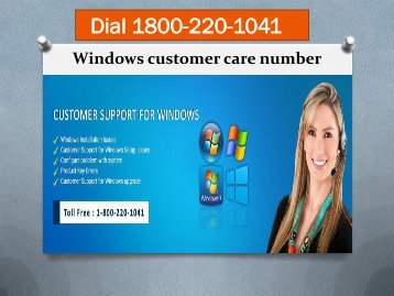 Dial 18002201041 Windows customer care number