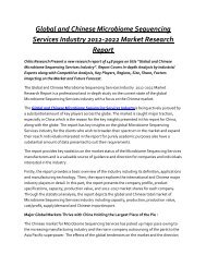 Microbiome Sequencing Services Market Estimated to Experience a Hike in Growth by 2022