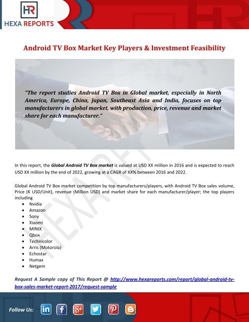 Android TV Box Market Key Players &amp; Investment Feasibility
