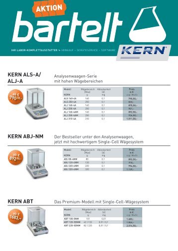 KERN: Waagen, Feuchtebestimmer und Refraktometerin Aktion