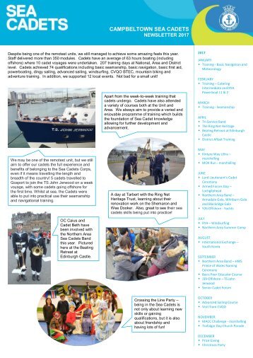 Campbeltown Sea Cadets Newsletter 2017