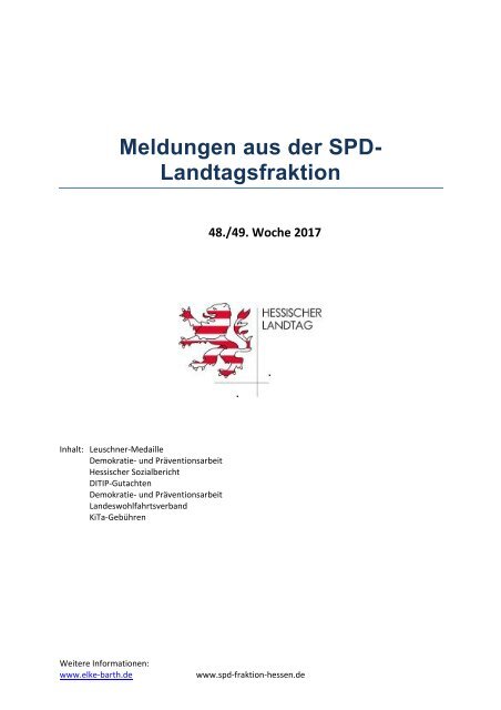 Meldungen aus der SPD-Landtagsfraktion (3)