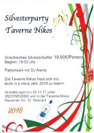 Silvesterparty Taverne Nikos 2017