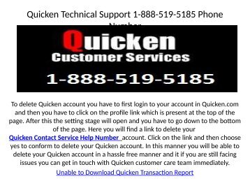Quicken support service 1-888-519-5185