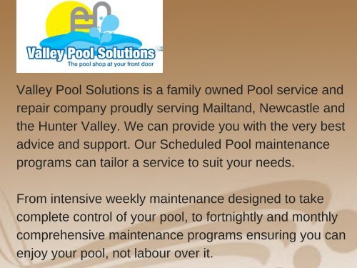 Swimming pool equipment Maitland