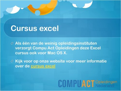 cursus excel - computertraining