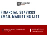 Financial Services Email Marketing List | Finance Industry Email Database