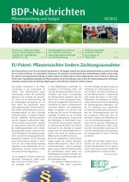BDP-Nachrichten - Bundesverband Deutscher Pflanzenzüchter e.V.