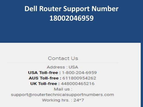 18002046959 Dell Router Support Number